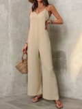 Solid Color Sling Loose Jumpsuit GWDS-250518