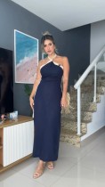 Backless Halterneck Slit Fashion Maxi Dress GWDS-250514