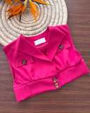 Kids Girl Blazer Coat And Pants Solid 2 Piece Set GYAY-8128