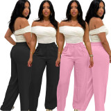 Solid Color Straight Pants TK-6345