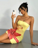 Floral Print Slim Tube Top Dress GPBY-958