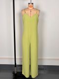 Solid Color Sling Loose Jumpsuit GWDS-250518