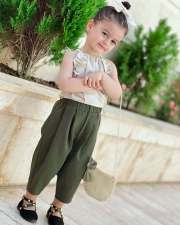Kids Girl Solid Color Sleeveless Two Piece Pants Set GYAY-8125