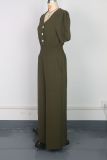 Short Sleeve Lapel Loose Jumpsuit GWDS-250508