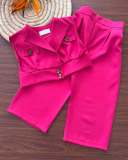 Kids Girl Blazer Coat And Pants Solid 2 Piece Set GYAY-8128