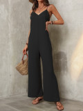 Solid Color Sling Loose Jumpsuit GWDS-250518