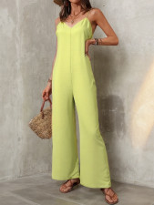 Solid Color Sling Loose Jumpsuit GWDS-250518