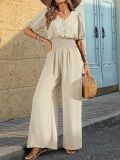 Short Sleeve Lapel Loose Jumpsuit GWDS-250508