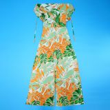 Sleeveless Tie Up Wide Leg Print Jumpsuit YF-20151