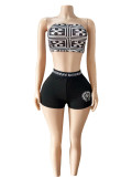 Sexy Wrap Chest Tops And Short 2 Piece Set GFCF-1332