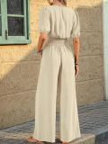 Short Sleeve Lapel Loose Jumpsuit GWDS-250508