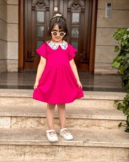 Kids Girl Knits Short Sleeve Casual Dress GYAY-8123