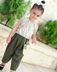 Kids Girl Solid Color Sleeveless Two Piece Pants Set GYAY-8125