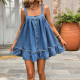 Denim Loose Lace Princess Dress GDAM-218673