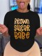 Plus Size Letter Print O Neck T Shirt GQF-10043