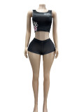 Print Short Sleeve Shorts Two Piece Set GFCF-1313