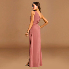 Single Shoulder Ruffles Irregular Maxi Dress GYSD-83388