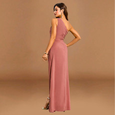 Single Shoulder Ruffles Irregular Maxi Dress GYSD-83388