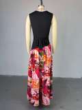 Print O Neck Sleeveless Maxi Dress GMSF-SU9239