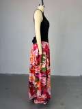 Print O Neck Sleeveless Maxi Dress GMSF-SU9239