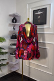 Print V Neck Backless Mini Dress GMSF-SU9135