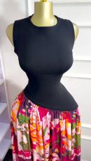 Print O Neck Sleeveless Maxi Dress GMSF-SU9239