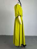 Square Neck Lantern Sleeve Bandage Dress GMSF-SU9050