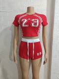 Letter Print Short Sleeve Sport Short Suit GBGF-65220