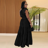 Solid Color Slash Shoulder Sleevless Maxi Dress BY-7389