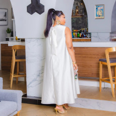O Neck Sleeveless Loose Long Dress CYA-901851