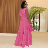 Solid Color Slash Shoulder Sleevless Maxi Dress BY-7389