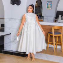 O Neck Sleeveless Loose Long Dress CYA-901851