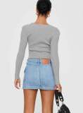 Solid Color Slim Denim Half Body Skirts GMYT-320