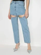 Fashion Hollow Out Straight Jeans GMYT-302
