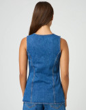 Fashion Sleeveless Vest And Shorts Loose Denim Suit GMYT-13605