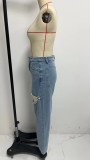 Fashion Hollow Out Straight Jeans GMYT-302