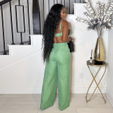 Suspenders Wrap Chest Straight Pants Two Piece Set GMSF-SU9006