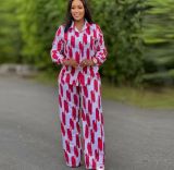Stripe Long Sleeve Shirt Two Piece Pants Set GMYT-250122