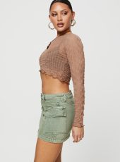 Solid Color Slim Denim Half Body Skirts GMYT-320