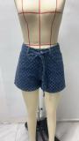 Straight Tie Up Denim Shorts GMYT-13811