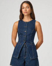 Fashion Sleeveless Vest And Shorts Loose Denim Suit GMYT-13605