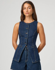 Fashion Sleeveless Vest And Shorts Loose Denim Suit GMYT-13605