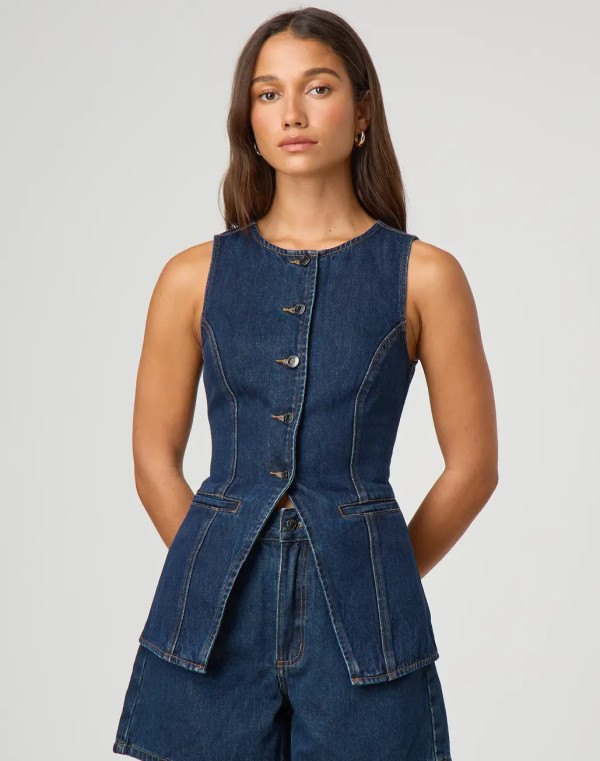 Fashion Sleeveless Vest And Shorts Loose Denim Suit GMYT-13605