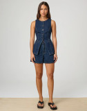 Fashion Sleeveless Vest And Shorts Loose Denim Suit GMYT-13605
