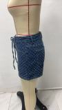 Straight Tie Up Denim Shorts GMYT-13811
