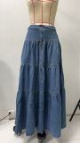 Cake Denim Half Body Long Skirt GMYT-14203