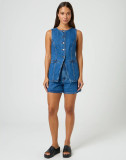 Fashion Sleeveless Vest And Shorts Loose Denim Suit GMYT-13605