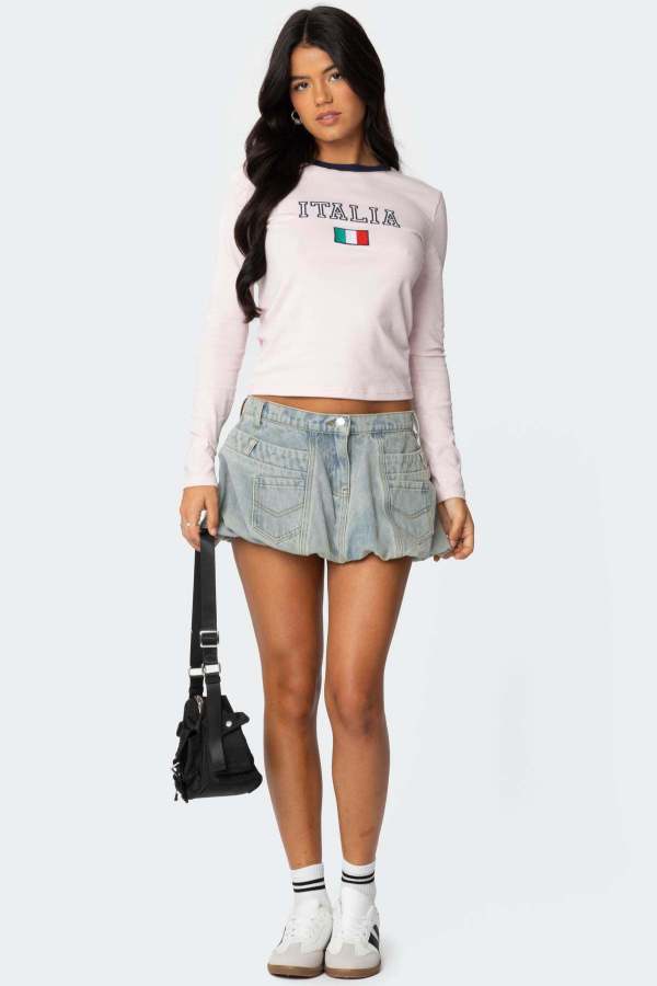 Vintage Pod Denim Skirt GMYT-13286