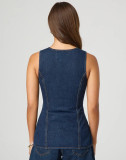 Fashion Sleeveless Vest And Shorts Loose Denim Suit GMYT-13605