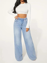 Fashion Loose Drawstring Wide Leg Jeans GMYT-2402